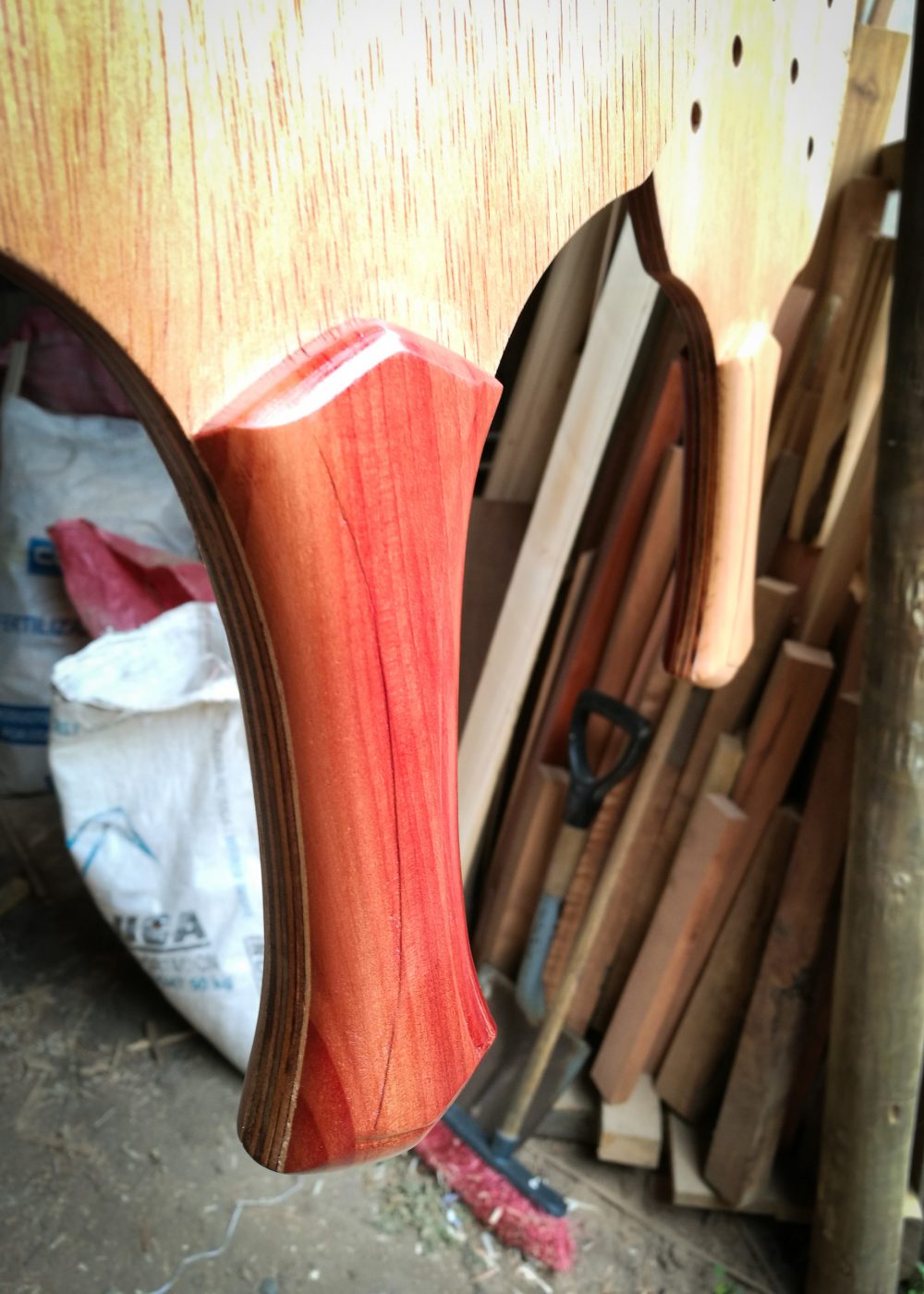 Poignée en bois exotique